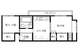 田辺ビル 2DKの間取図画像