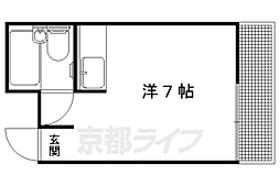 浄土寺ガーデンハイツ ワンルームの間取図画像