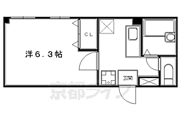 洛北松柏 1Kの間取図画像