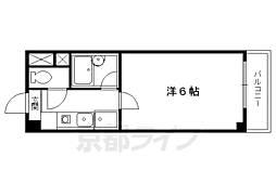 リエール聖護院 1Kの間取図画像