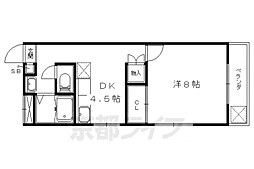 メゾンスマイル 1DKの間取図画像