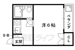 コーポ未麗等持院 1Kの間取図画像