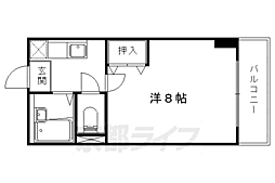 サンシーガル3 1Kの間取図画像
