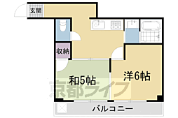 パレステート日生熊野 2DKの間取図画像