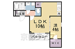 大津市横木1丁目アパート 1LDKの間取図画像