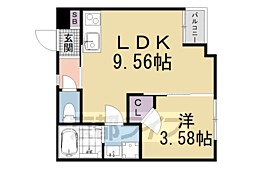 Portofino六地蔵 1LDKの間取図画像