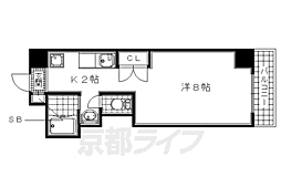 カシオペア 1Kの間取図画像