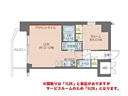 プレジオ川口ASIAN 6階1LDKの間取り