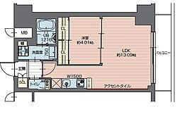 プレジオ西新井 4階1LDKの間取り