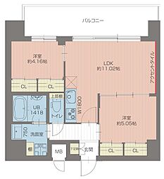 プレジオ葛西ASIAN 2LDKの間取図画像