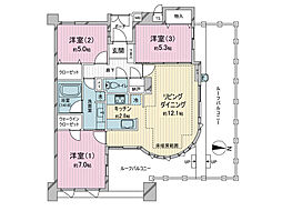 ラヴィドール武蔵小杉 3LDKの間取図画像