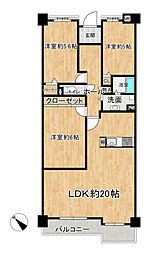 ジークレフ武庫川公園 3LDKの間取図画像
