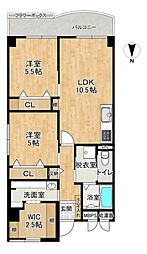 ユニライフ江坂 2SLDKの間取図画像
