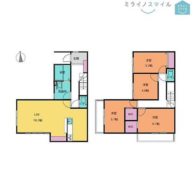 南西角地で2面バルコニーの明るい4LDKです♪WIC2つで収納充実です！