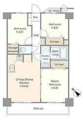 ライオンズステーションプラザ上尾 3LDKの間取図画像
