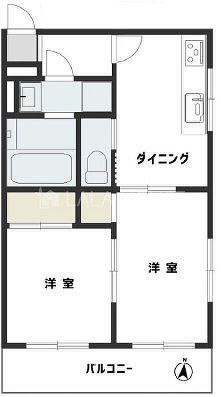 2DK・南向き・2階角部屋・陽当たり良好♪