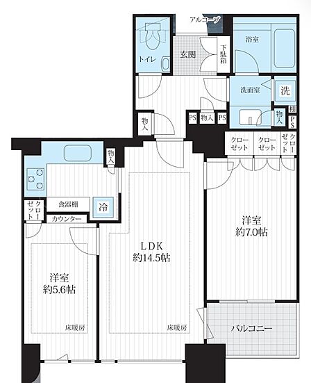 2LDK 間取り