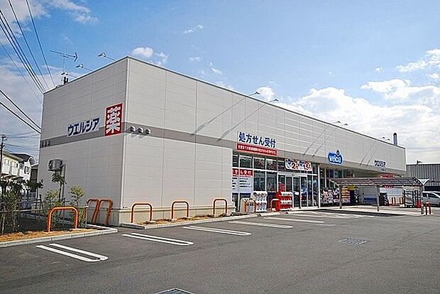 日々の生活に役立ちそうな近さと商品豊富な品揃えは嬉しいドラッグストアまで徒歩圏内