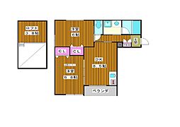 ルネ丸美3 1階2DKの間取り