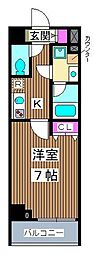 ユリカロゼＡＺ西台 4階1Kの間取り