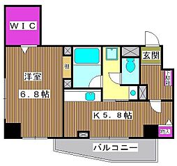 ハイグレード椿 1DKの間取図画像