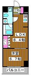 アルコバレーノ蓮根2 1LDKの間取図画像