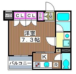 クレヴィスタ板橋本蓮沼 1Kの間取図画像