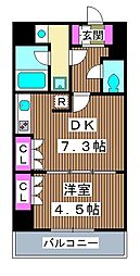 セジョリ大山 1DKの間取図画像