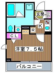 AZEST志村三丁目 1Kの間取図画像