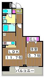 ルミナス 1LDKの間取図画像