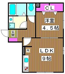 ハイムクライス1 1LDKの間取図画像