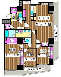 パークアクシス滝野川ラブリーズ 3LDKの間取図画像