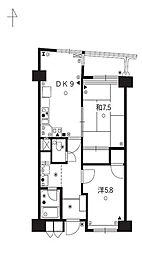 メゾン茨木西駅前 2DKの間取図画像