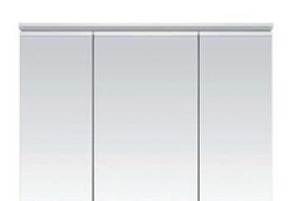 【LED三面鏡】 LED照明が広範囲を均一に照らし、中央の鏡は、くもり止めコート付き。