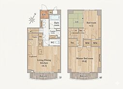 スカーラ代官山 2LDKの間取図画像