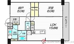 セノアタワー新大阪 10階1SLDKの間取り