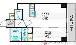 CITY SPIRE十三東 8階1LDKの間取り