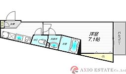 AILE上新庄 2階1Kの間取り