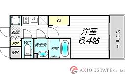 エスリード新大阪ザ・プレミアEAST 5階1Kの間取り