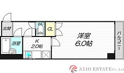 マンションサンロード 4階1Kの間取り