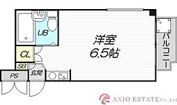 ベルメゾン豊新II 5階ワンルームの間取り