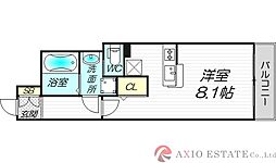 スワンズシティ新大阪 3階ワンルームの間取り