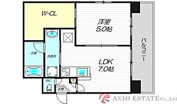 CITY SPIRE十三東 3階1LDKの間取り