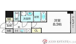 エスリード大阪グランゲート 6階1Kの間取り