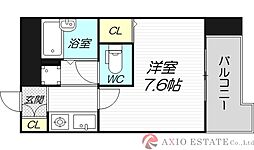 プレサンス新大阪 7階1Kの間取り