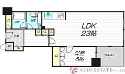 ザ・グランドビュー・オオサカ 11階1LDKの間取り