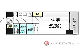 プレサンス淡路駅前 5階1Kの間取り