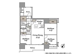 シティタワー駒沢大学ステーションコートタワー棟 3LDKの間取図画像