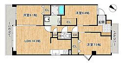 アーサー大橋南エクシオ 3LDKの間取図画像