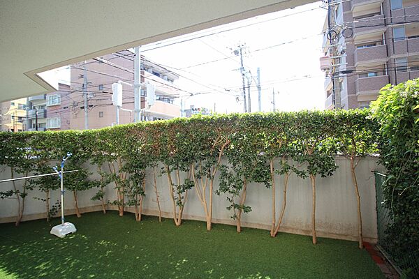 道路から覗き込まれることのない目隠しがあります